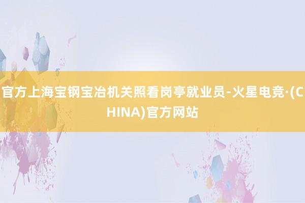 官方上海宝钢宝冶机关照看岗亭就业员-火星电竞·(CHINA)官方网站