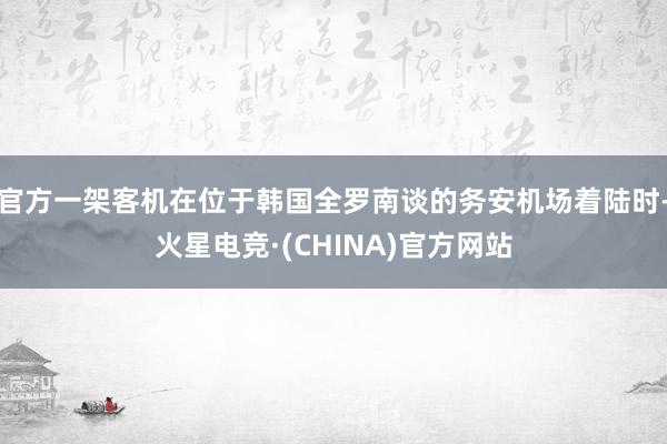 官方一架客机在位于韩国全罗南谈的务安机场着陆时-火星电竞·(CHINA)官方网站