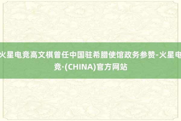 火星电竞高文棋曾任中国驻希腊使馆政务参赞-火星电竞·(CHINA)官方网站