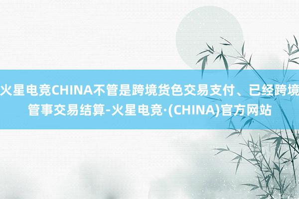 火星电竞CHINA不管是跨境货色交易支付、已经跨境管事交易结算-火星电竞·(CHINA)官方网站